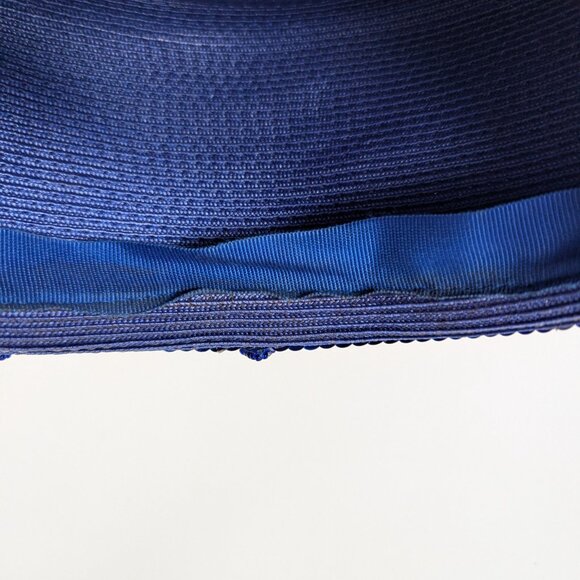 Vintage Mr Hi’s Bright Blue Sequin Flower Pillbox Hat Fancy Ladies Church Derby - Picture 8 of 11